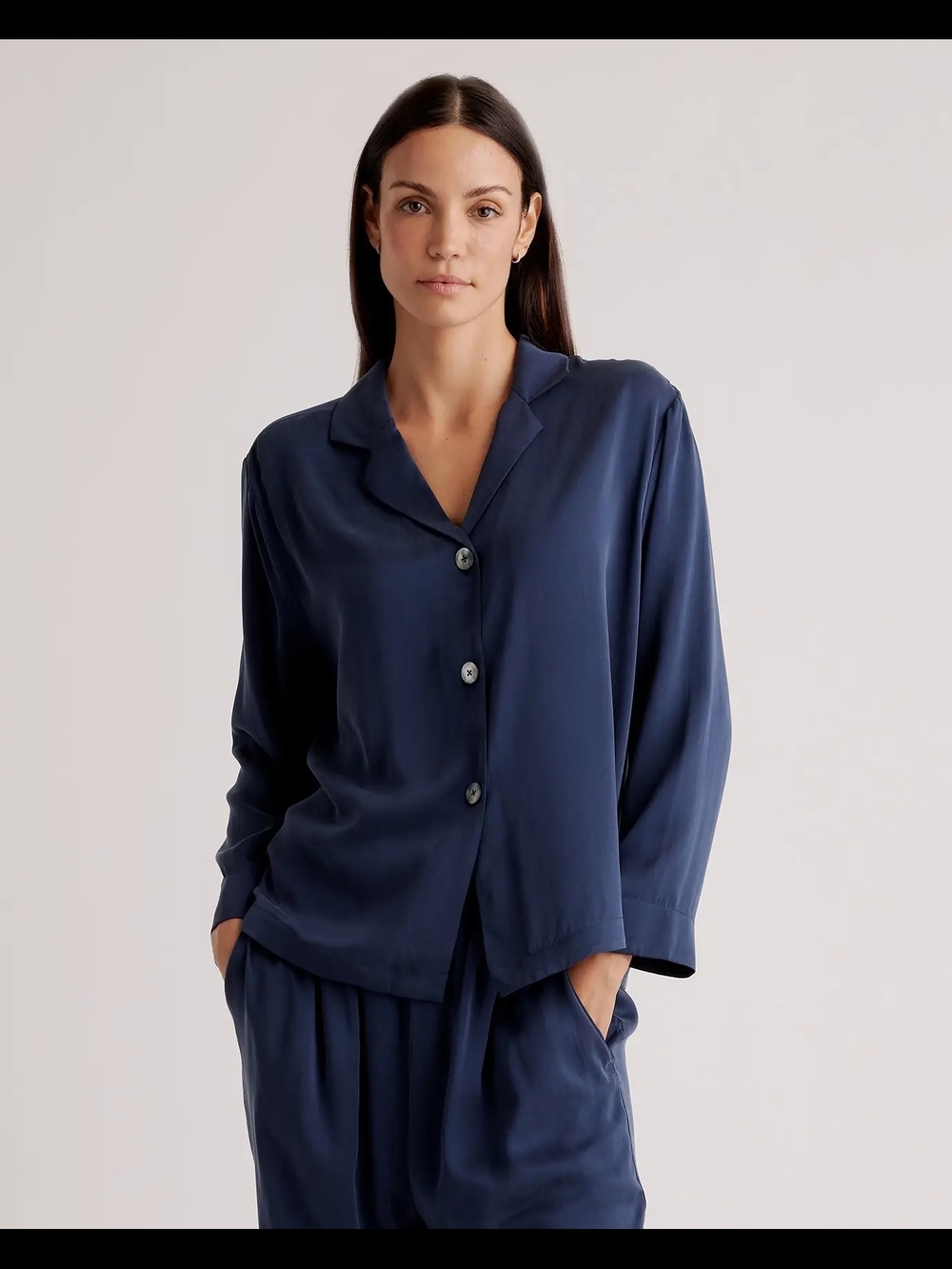 Quince 100% Silk Button-Front Pajama Top
